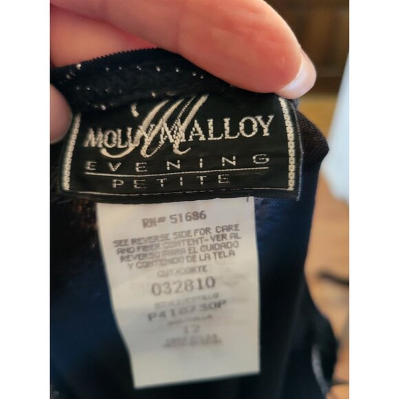 Vintage 90/Y2k Black Slinky Knit Swing Dress Silver Glitter 12P Party Glam Retro - Picture 8 of 8